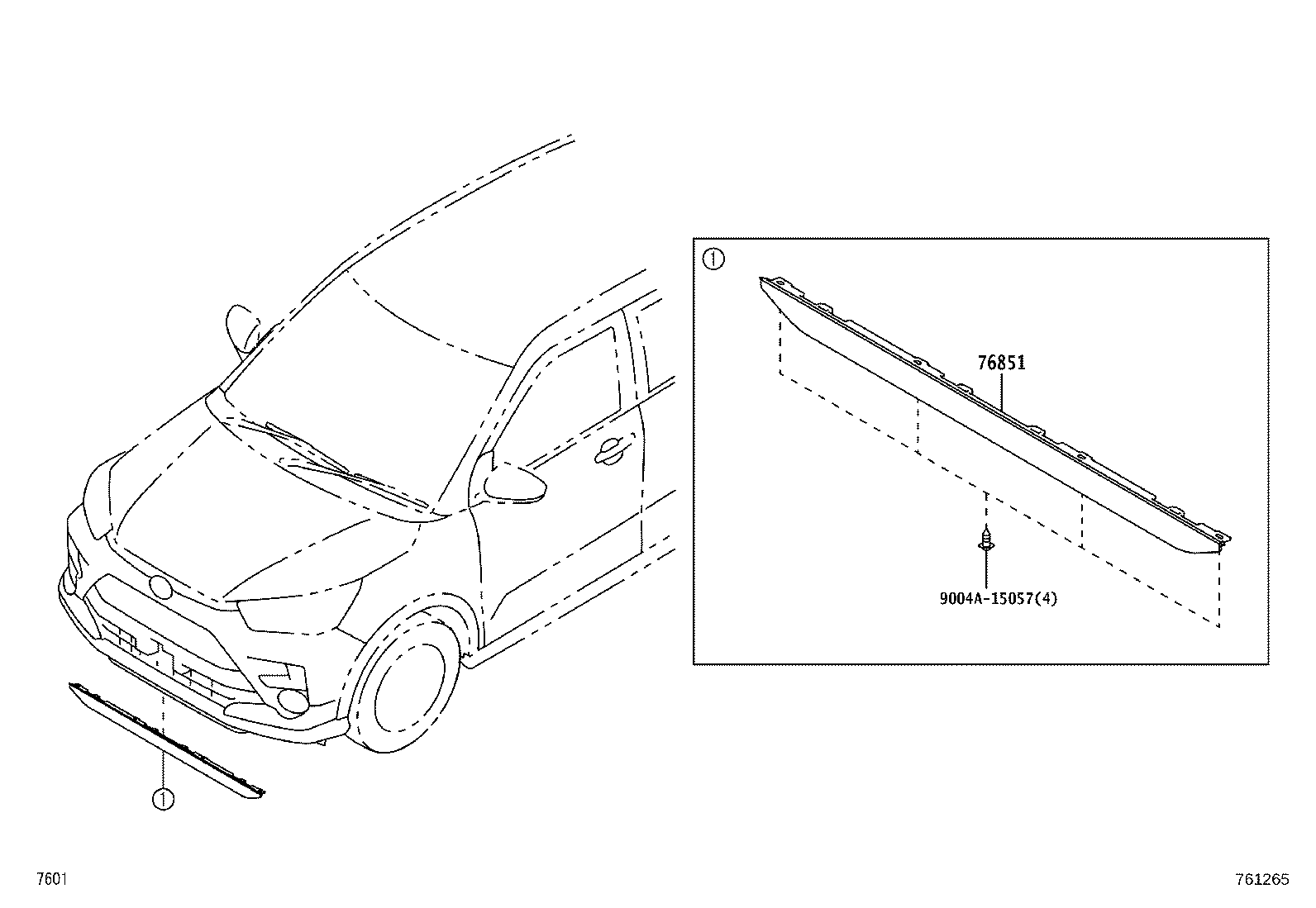 76887-BZ110 PROTECTOR, REAR SPOILER, SIDE RH product image