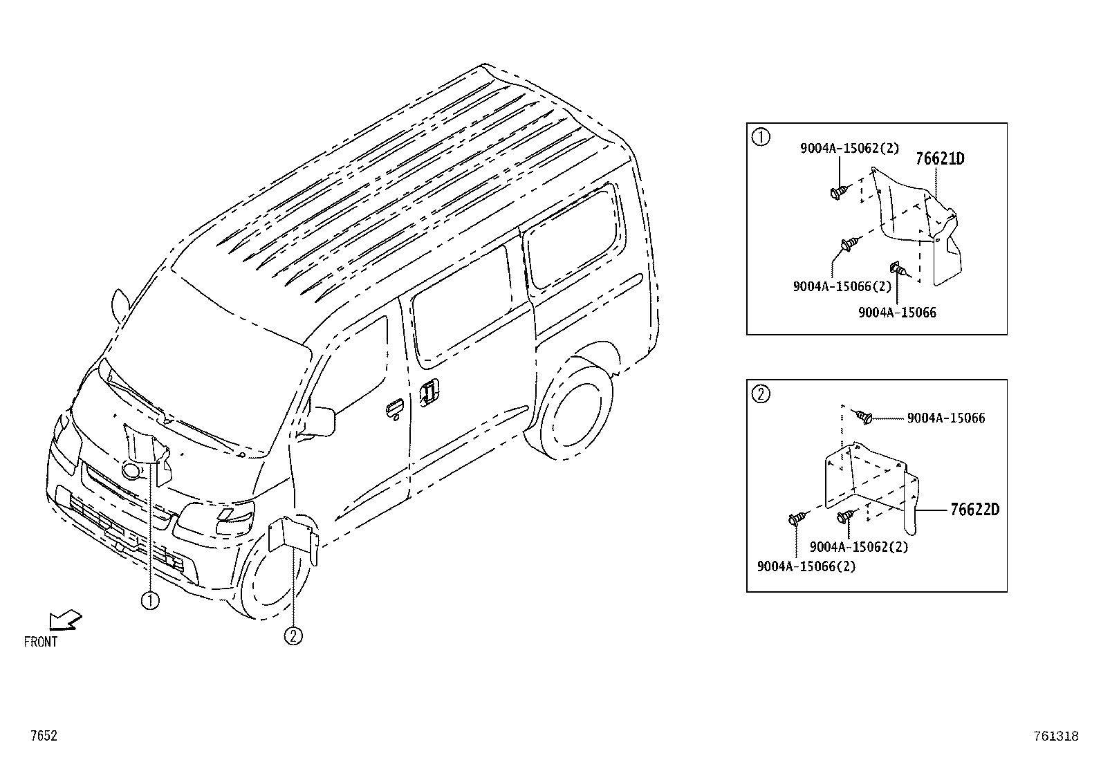 76621-BZ050 MUDGUARD, FRONT FENDER, LH product image