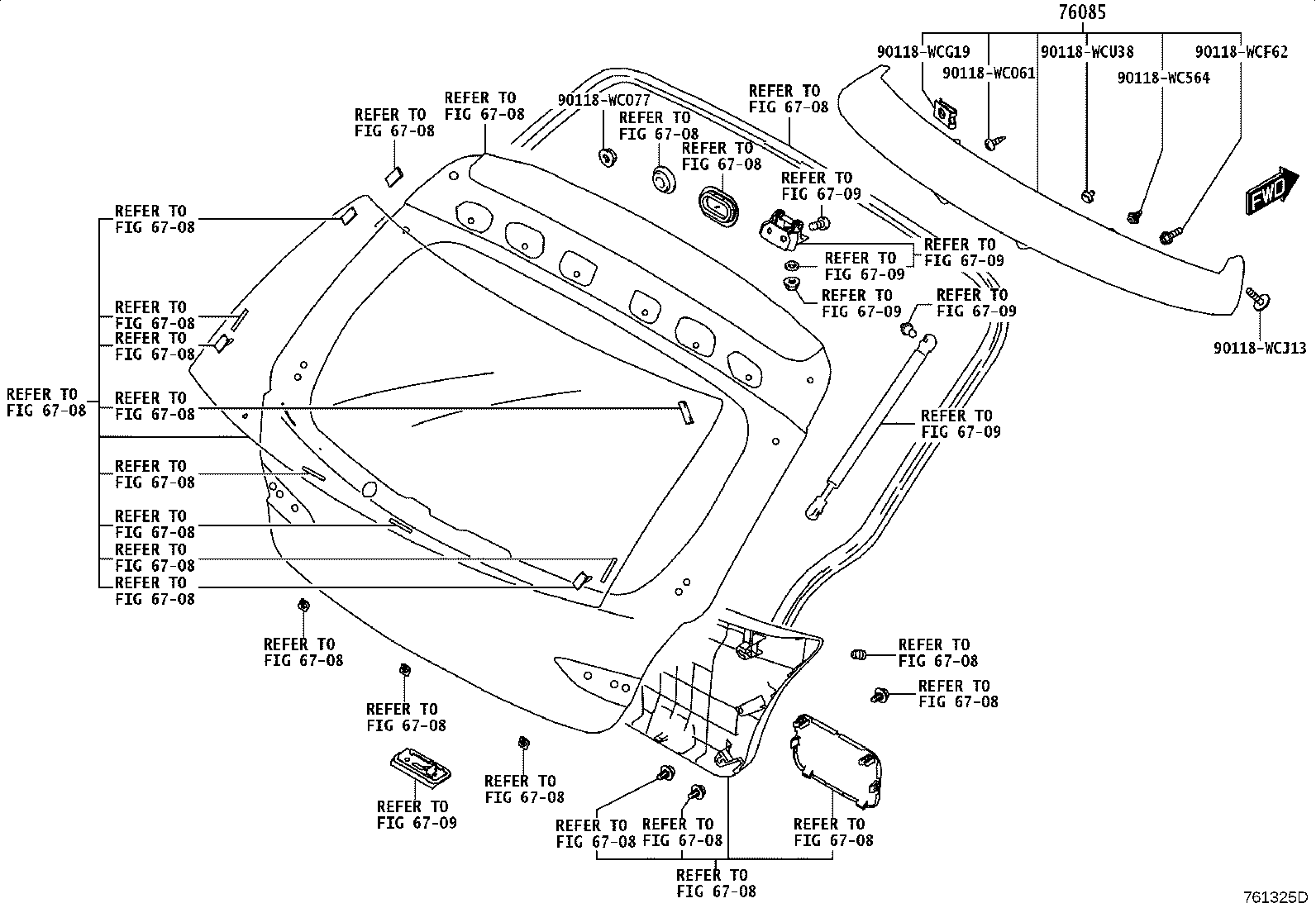 76085-WC063 SPOILER SUB-ASSY, REAR product image