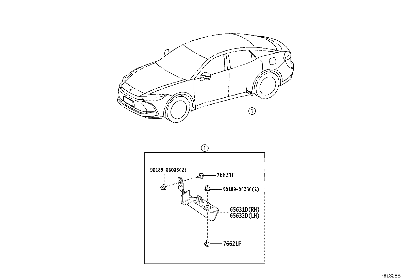 Toyota 65632-30020 PLATE, REAR WHEEL HOUSE, FRONT LH