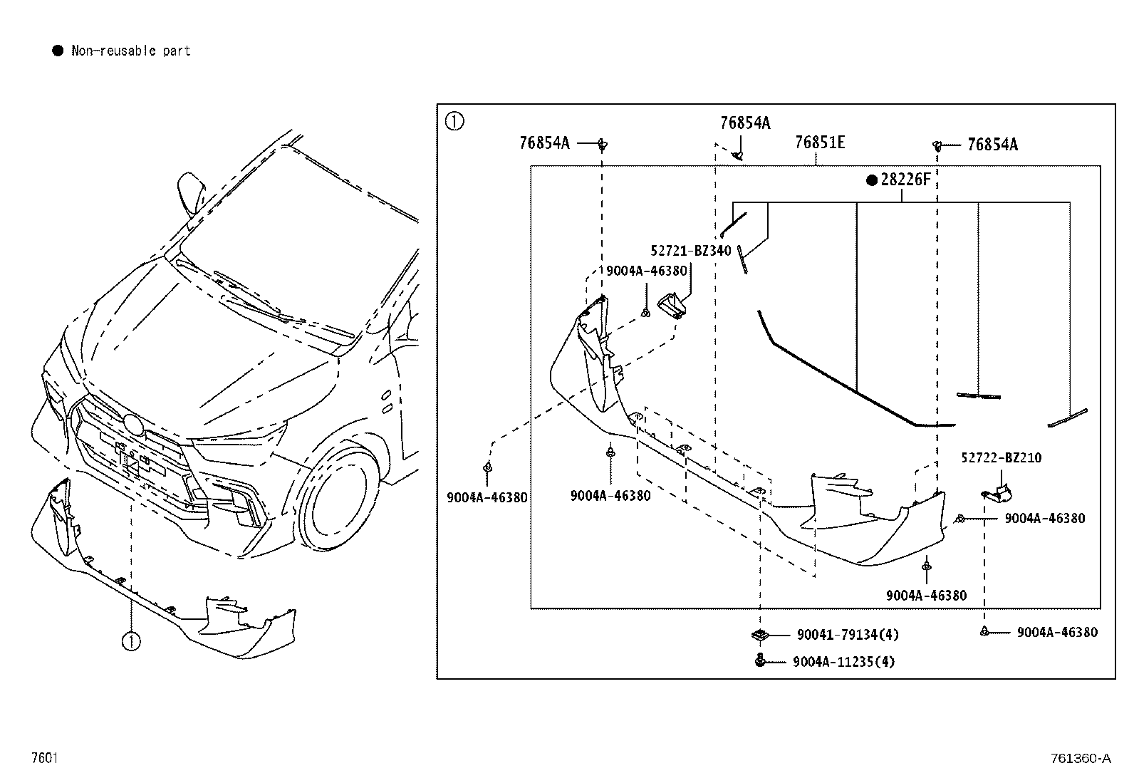 76088-BZ150 SPOILER SUB-ASSY, REAR SIDE, LH product image