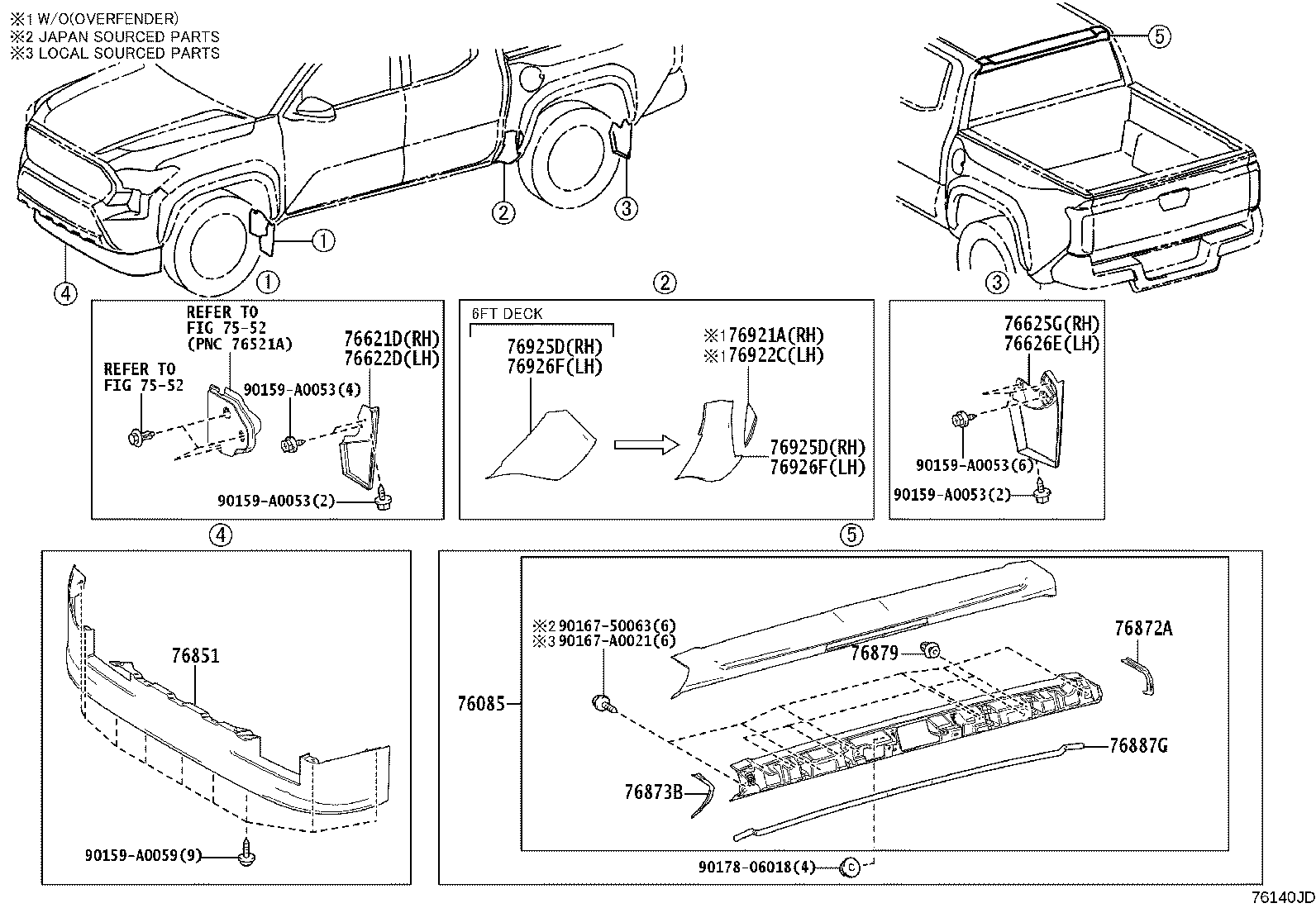 Toyota 76085-AK010 SPOILER SUB-ASSY, REAR