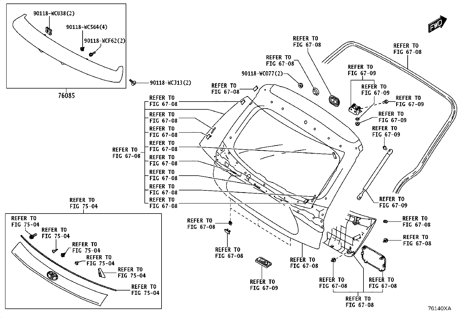 76085-WC060 SPOILER SUB-ASSY, REAR product image