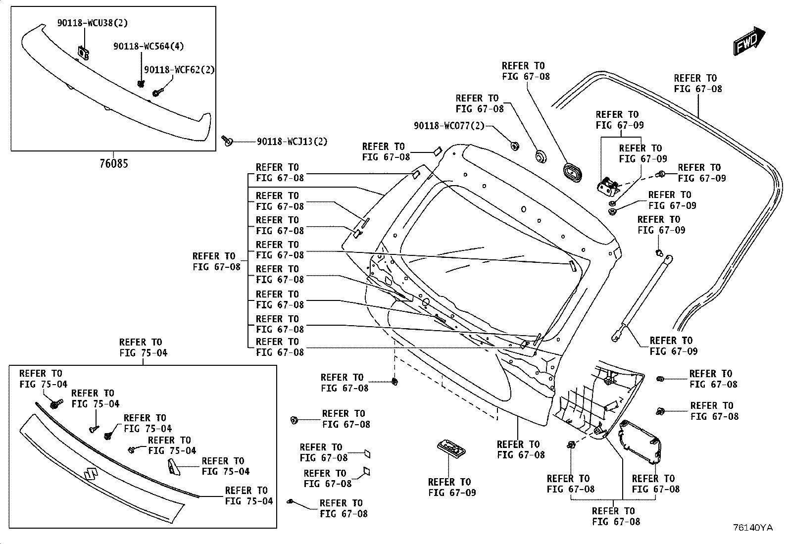 76085-WC055 SPOILER SUB-ASSY, REAR product image