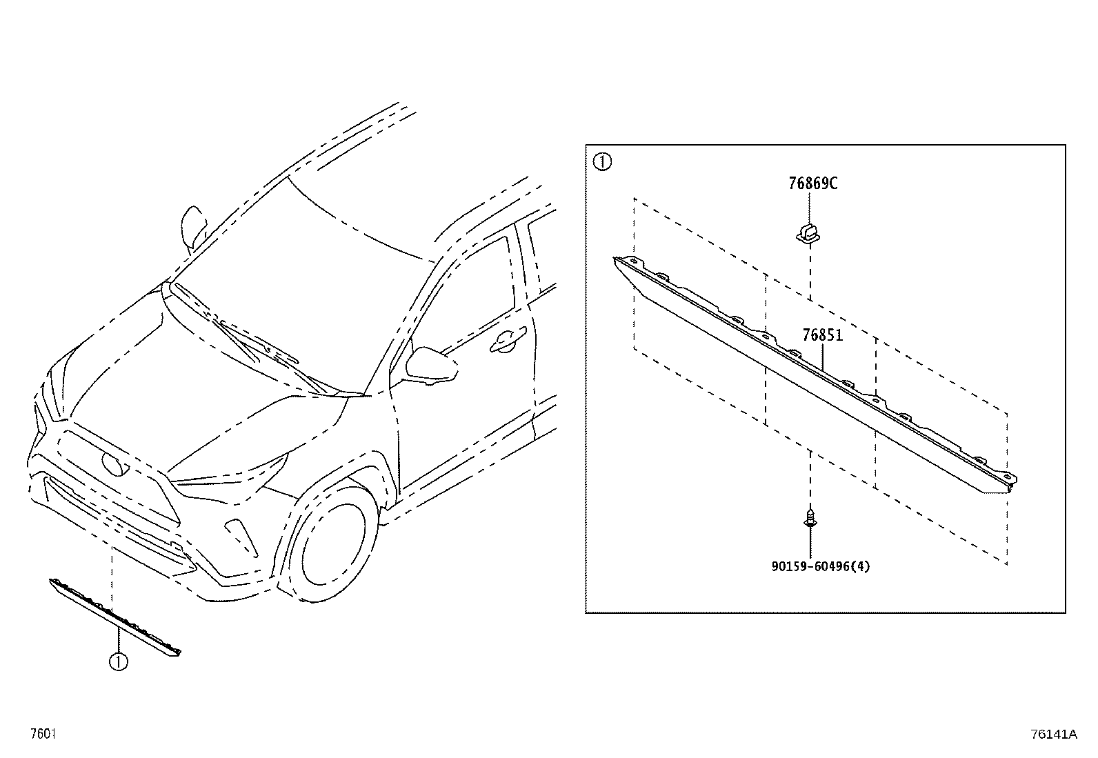 76088-BZ160 SPOILER SUB-ASSY, REAR SIDE, LH product image