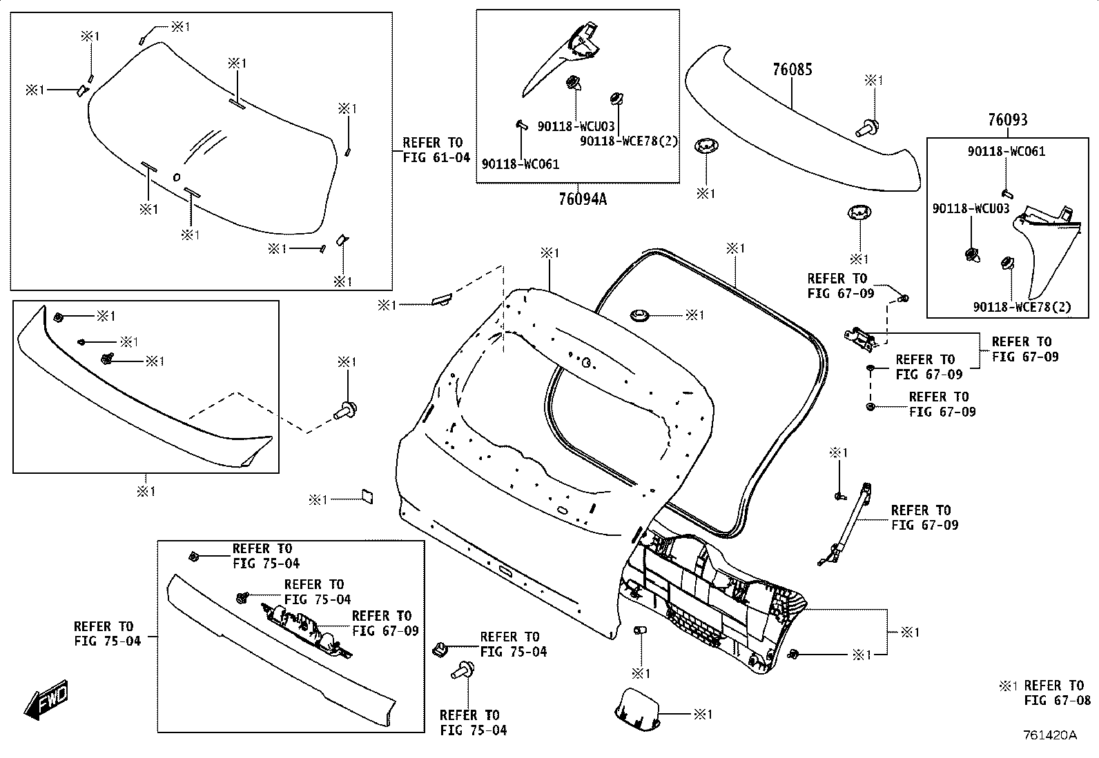 76085-WC072 SPOILER SUB-ASSY, REAR product image