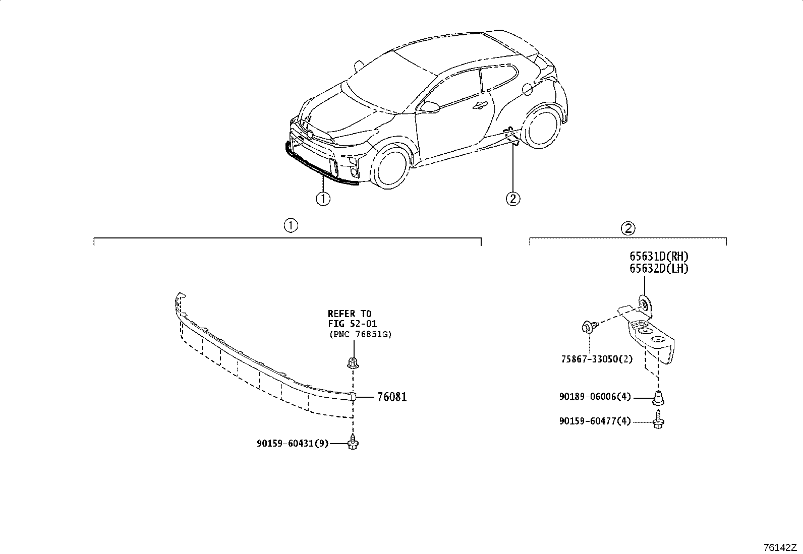 76085-52923 SPOILER SUB-ASSY, REAR product image