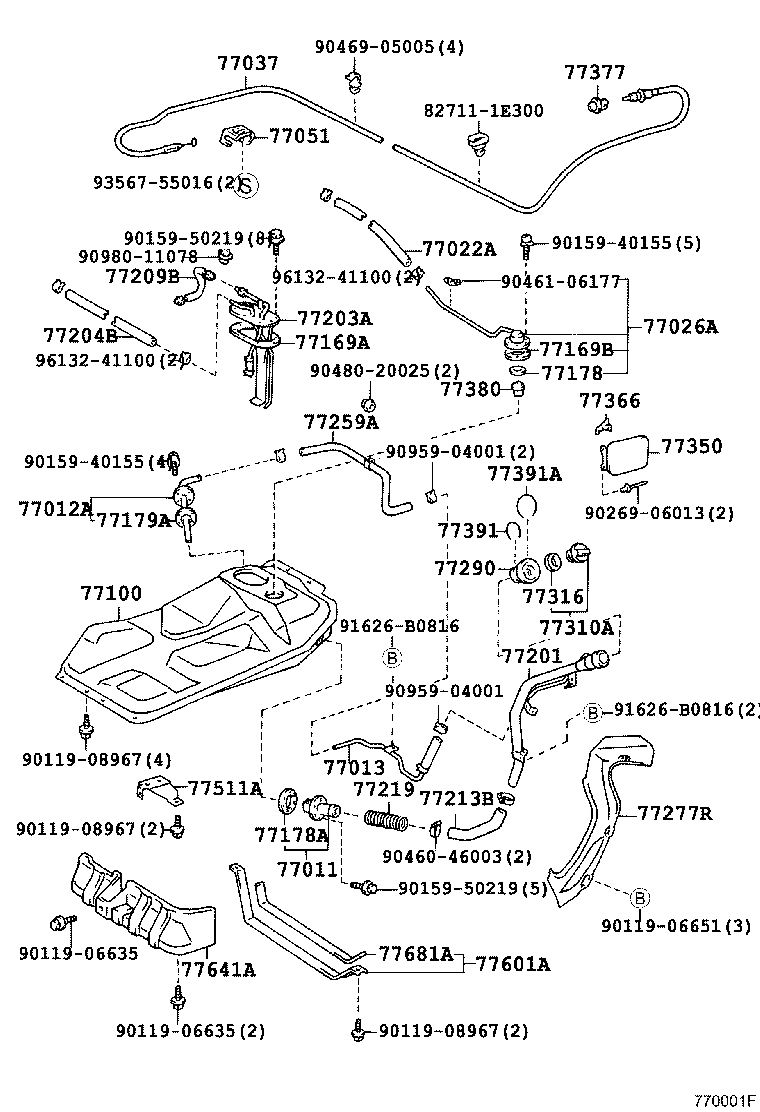 77261-44010 TUBE, FUEL TANK TO CANISTER product image