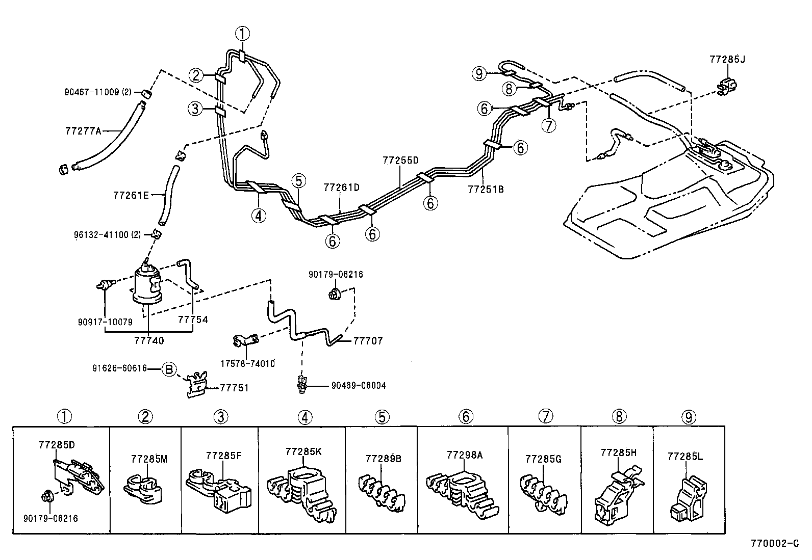 77261-44010 TUBE, FUEL TANK TO CANISTER product image