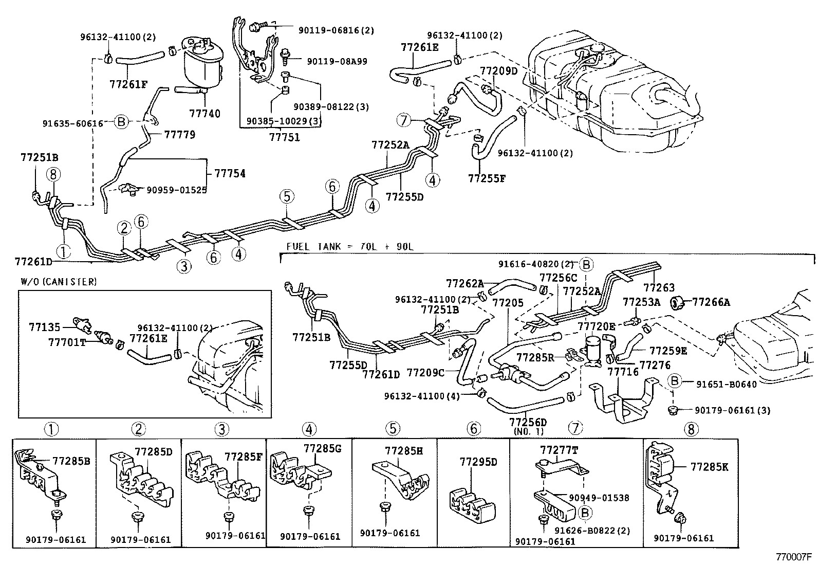 77209-60090 TUBE SUB-ASSY, FUEL TANK MAIN product image