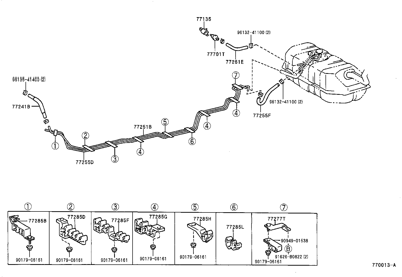 77209-60090 TUBE SUB-ASSY, FUEL TANK MAIN product image
