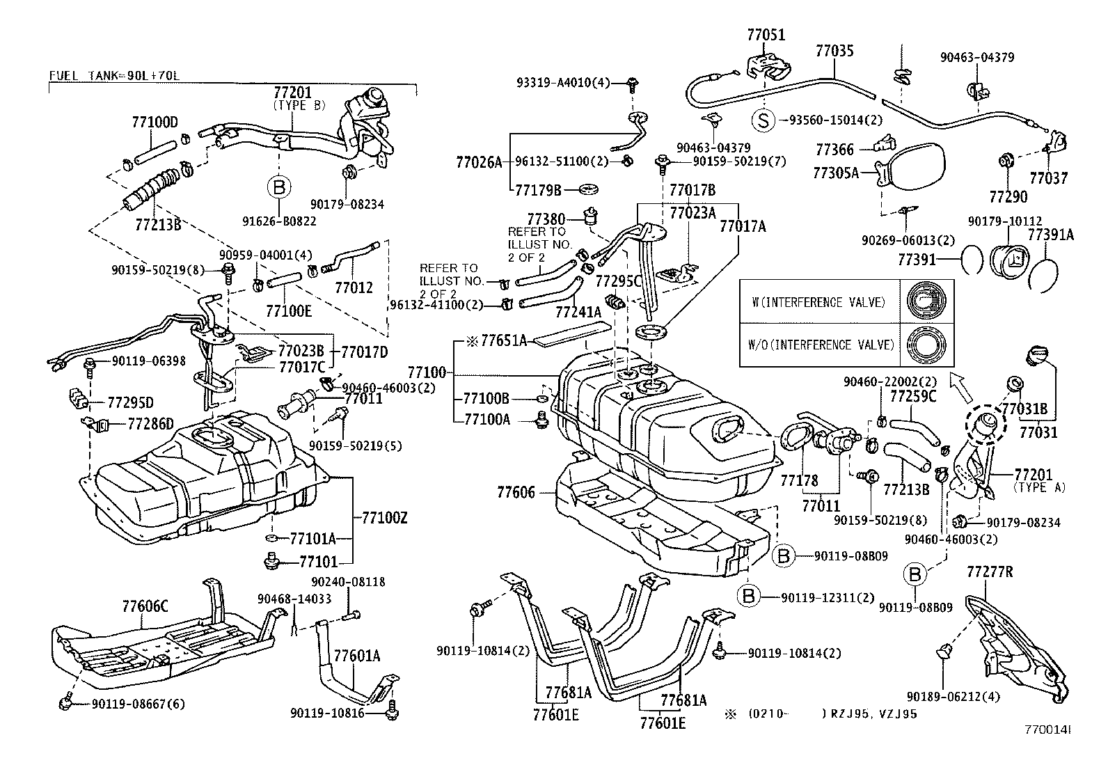77209-60090 TUBE SUB-ASSY, FUEL TANK MAIN product image