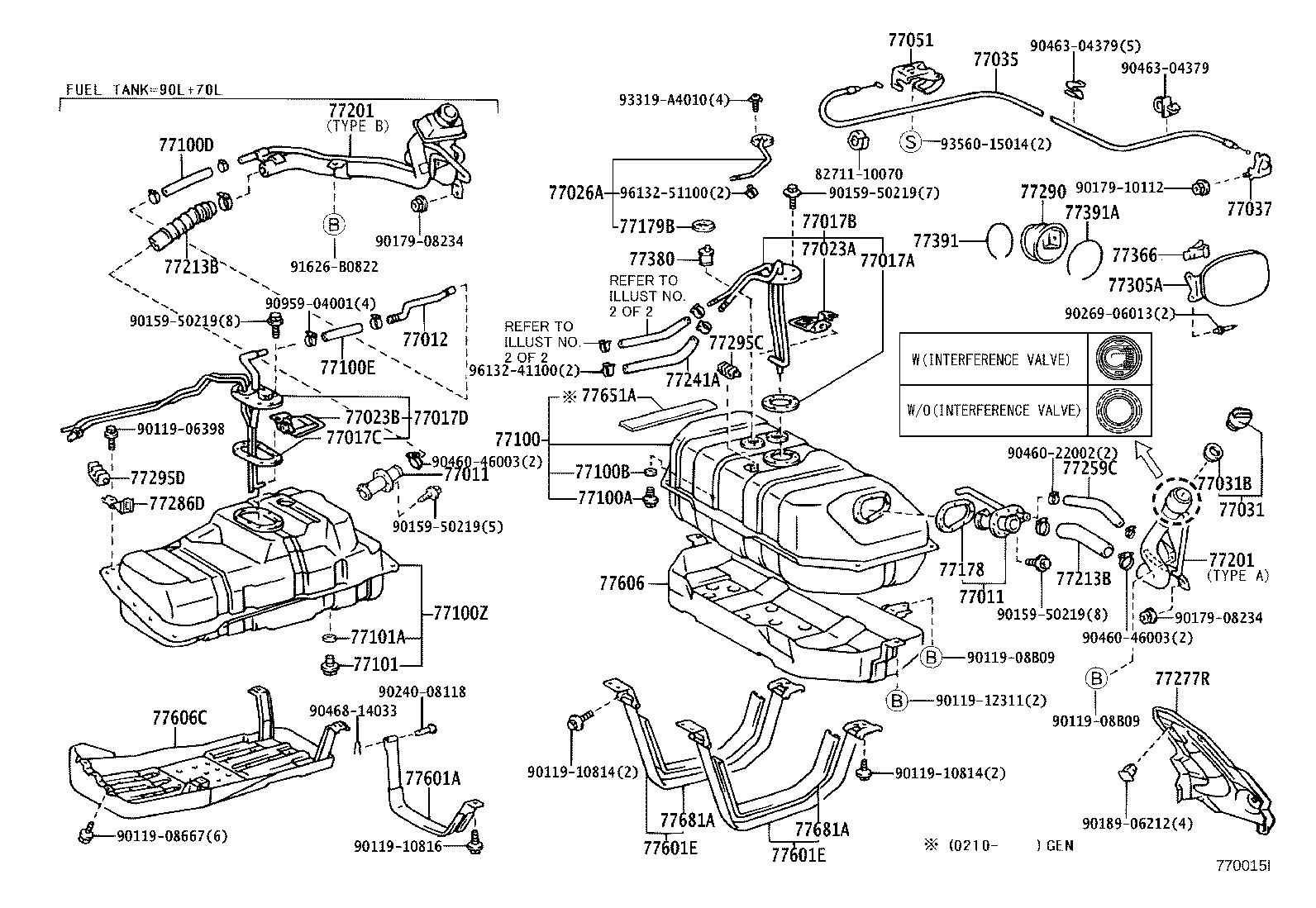 77209-60090 TUBE SUB-ASSY, FUEL TANK MAIN product image