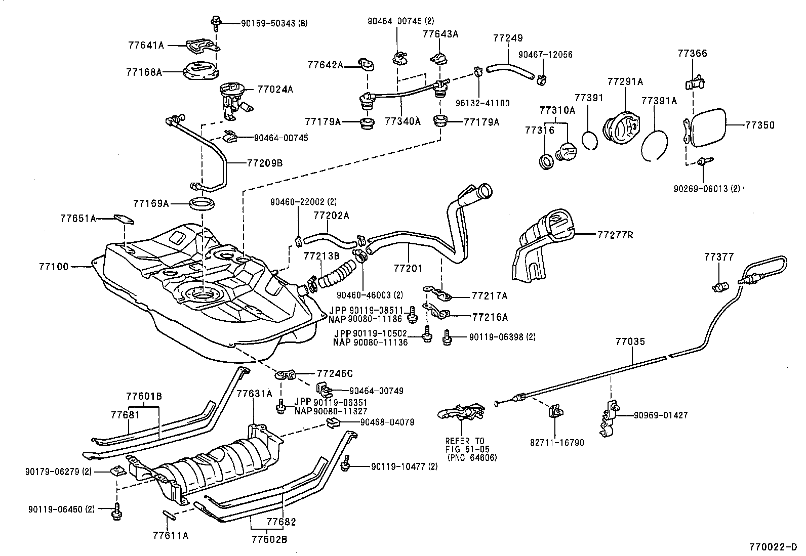 Toyota 77001-39385 TANK ASSY, FUEL
