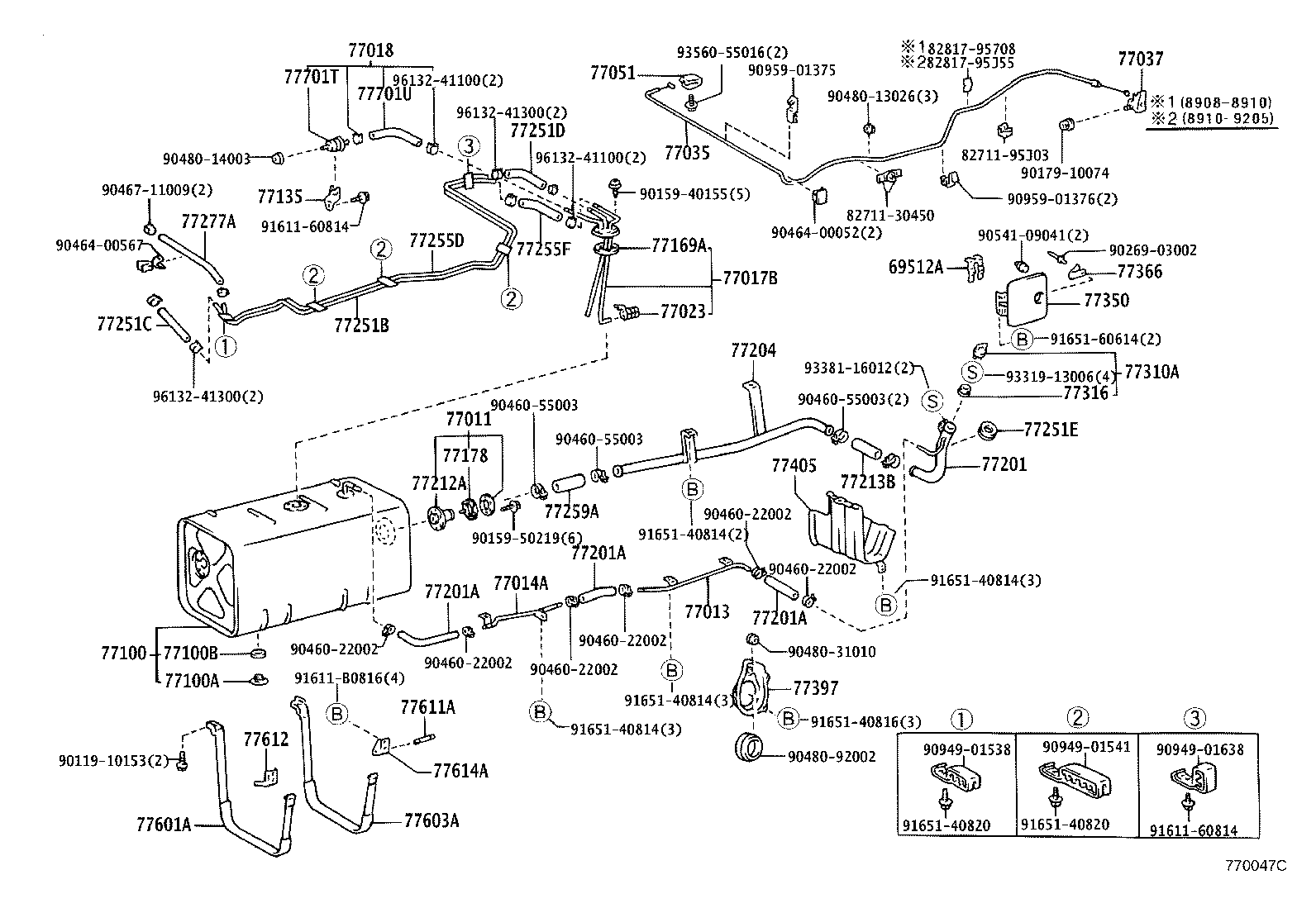 77014-26020 TUBE SUB-ASSY, FUEL TANK BREATHER, NO.3 product image