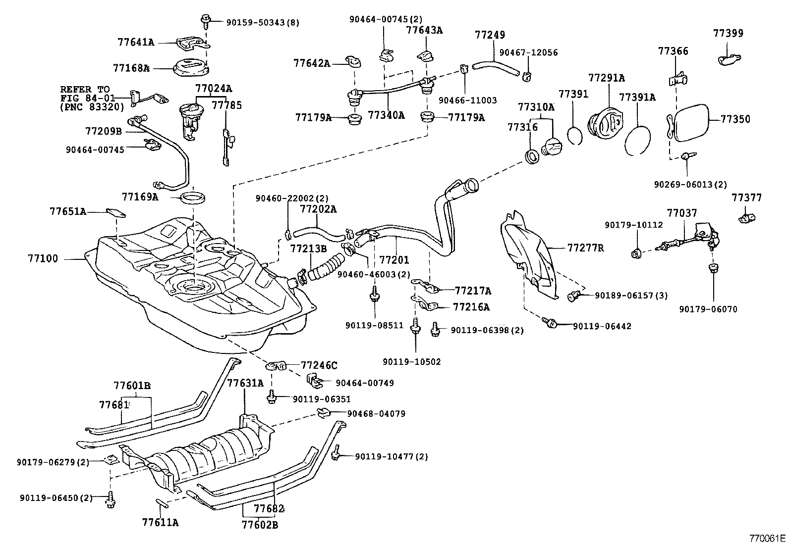 77030-33040 LOCK SUB-ASSY, FUEL FILLER OPENING LID product image