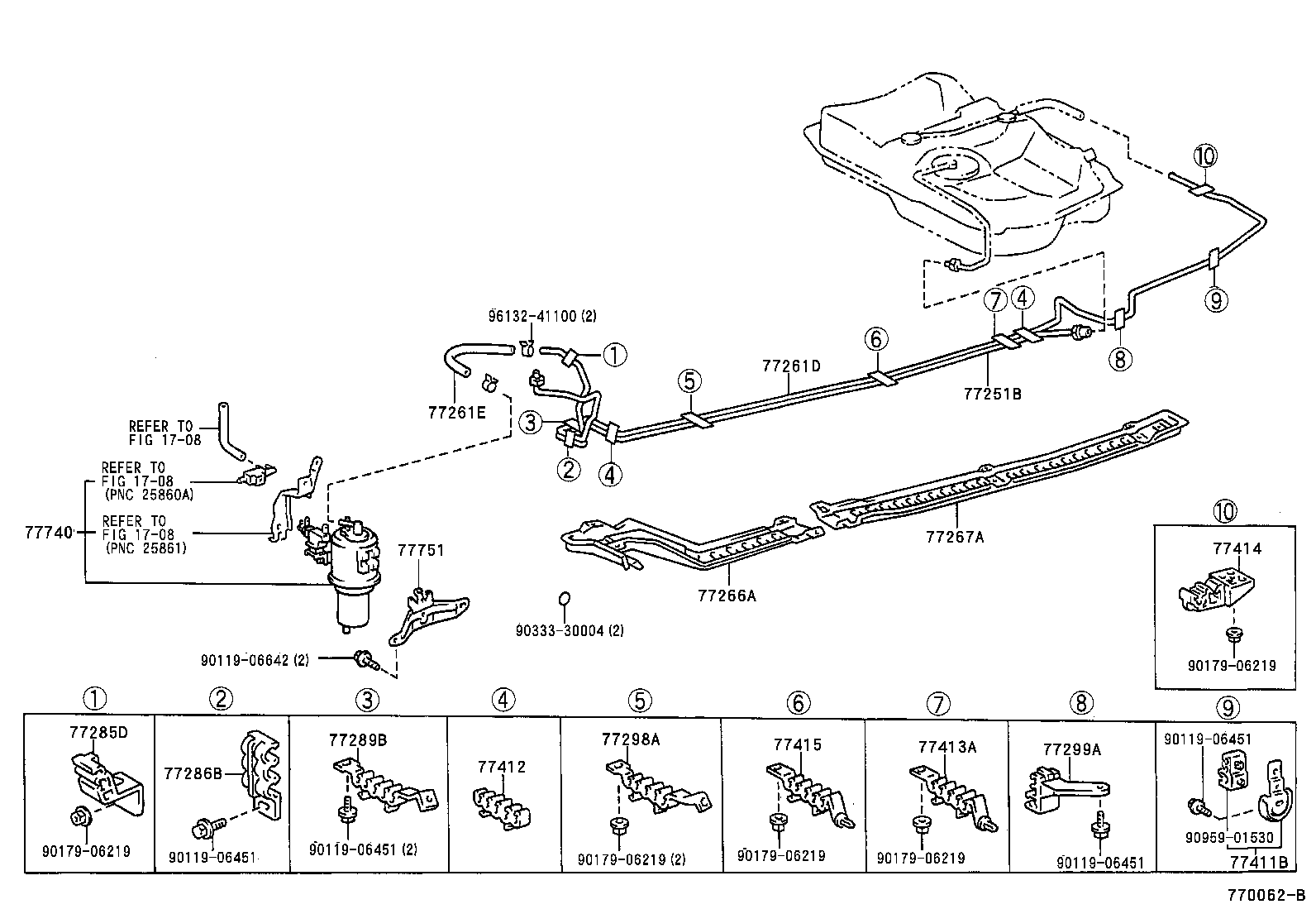 77030-33040 LOCK SUB-ASSY, FUEL FILLER OPENING LID product image