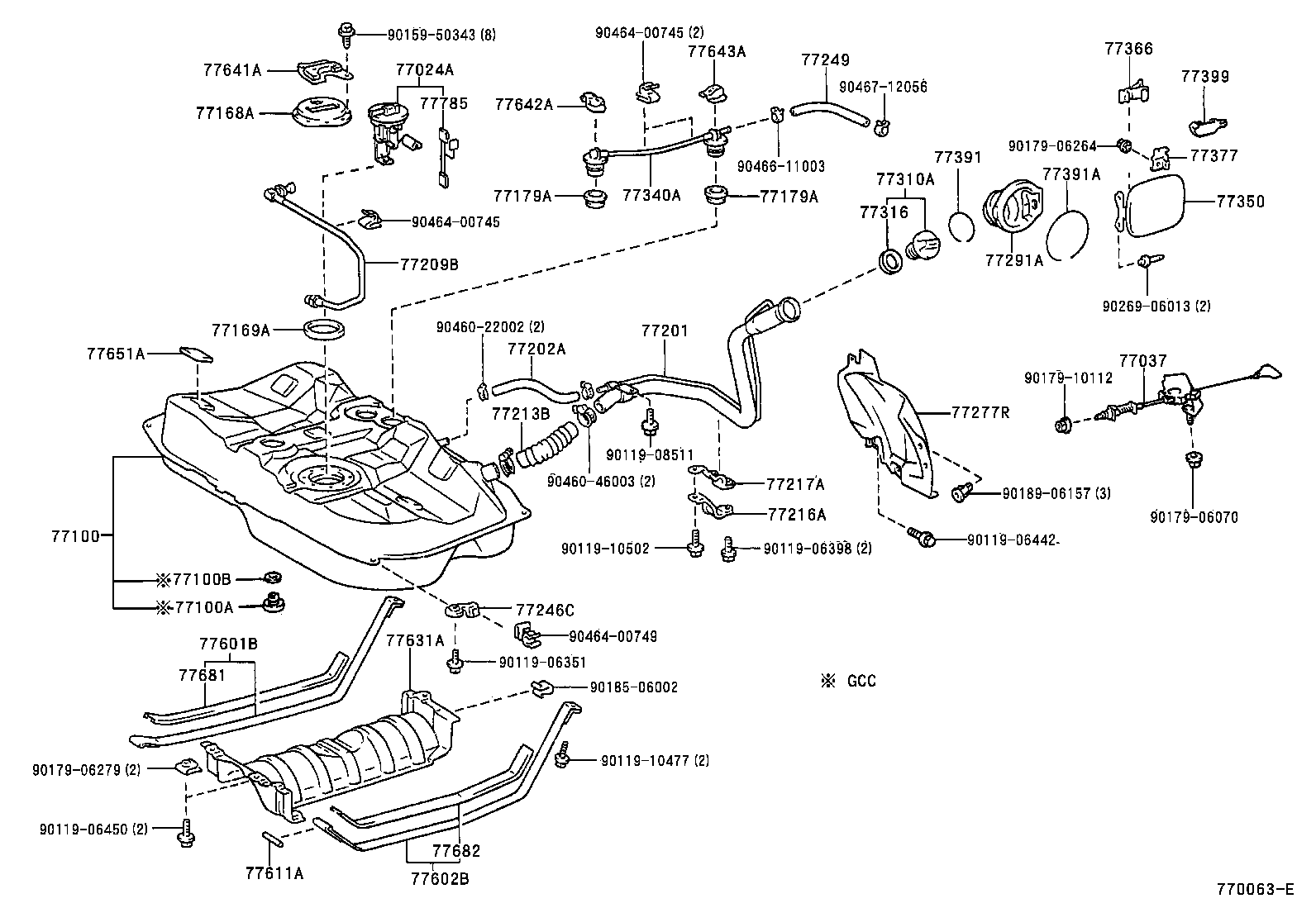 77201-33070 PIPE SUB-ASSY, FUEL TANK INLET product image
