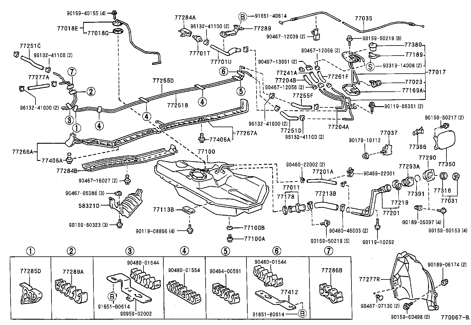 77035-16210 CABLE SUB-ASSY, FUEL LID LOCK CONTROL product image
