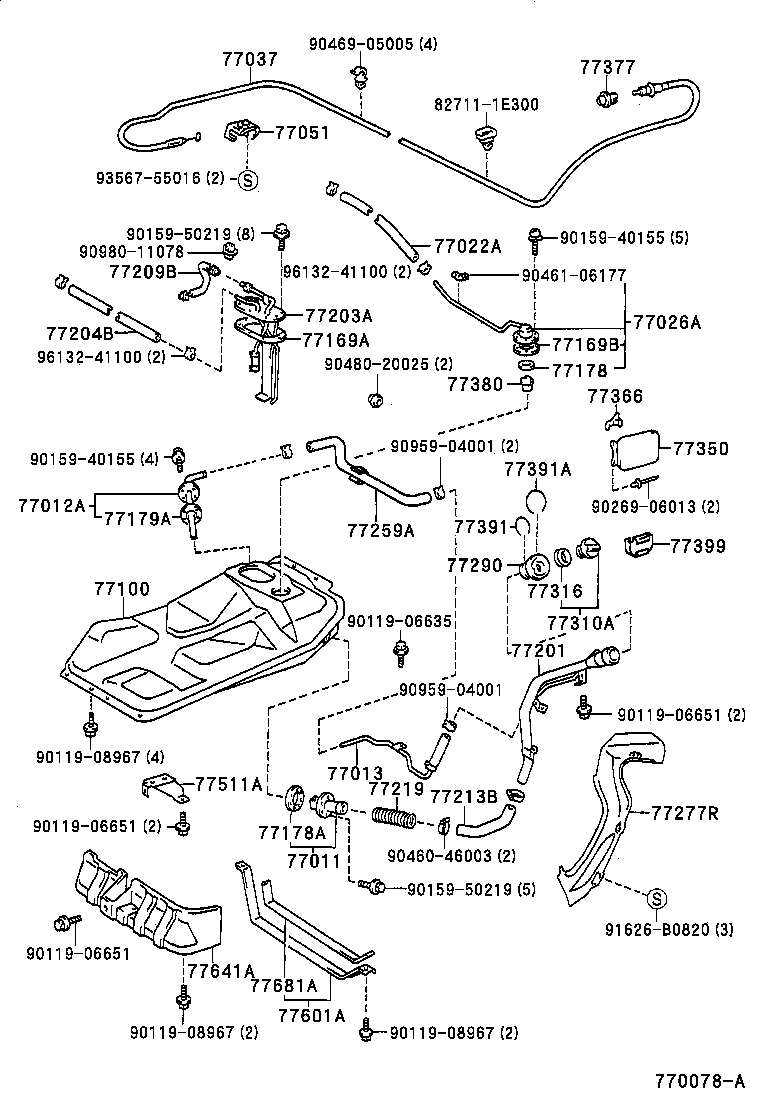 77285-44140 CLAMP, FUEL TUBE, NO.1 product image