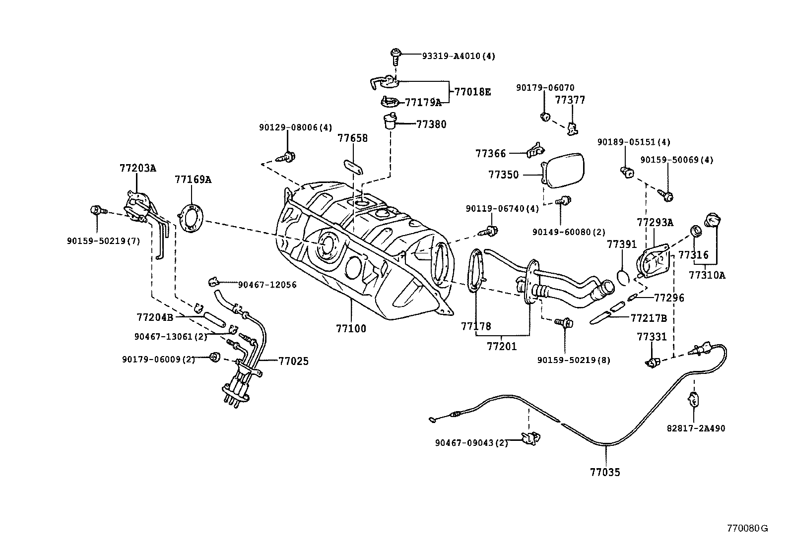95334-08008 HOSE, FUEL(FOR FUEL RETURN) product image