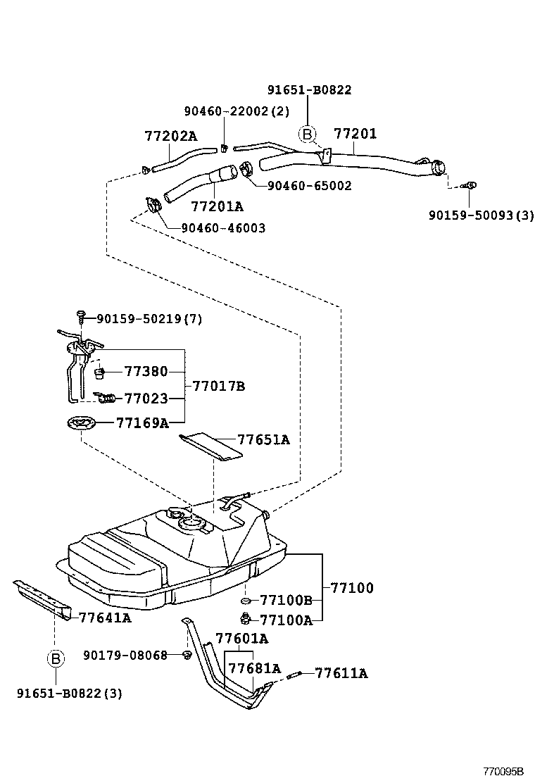 77169-38010 GASKET, FUEL SUCTION TUBE SET product image