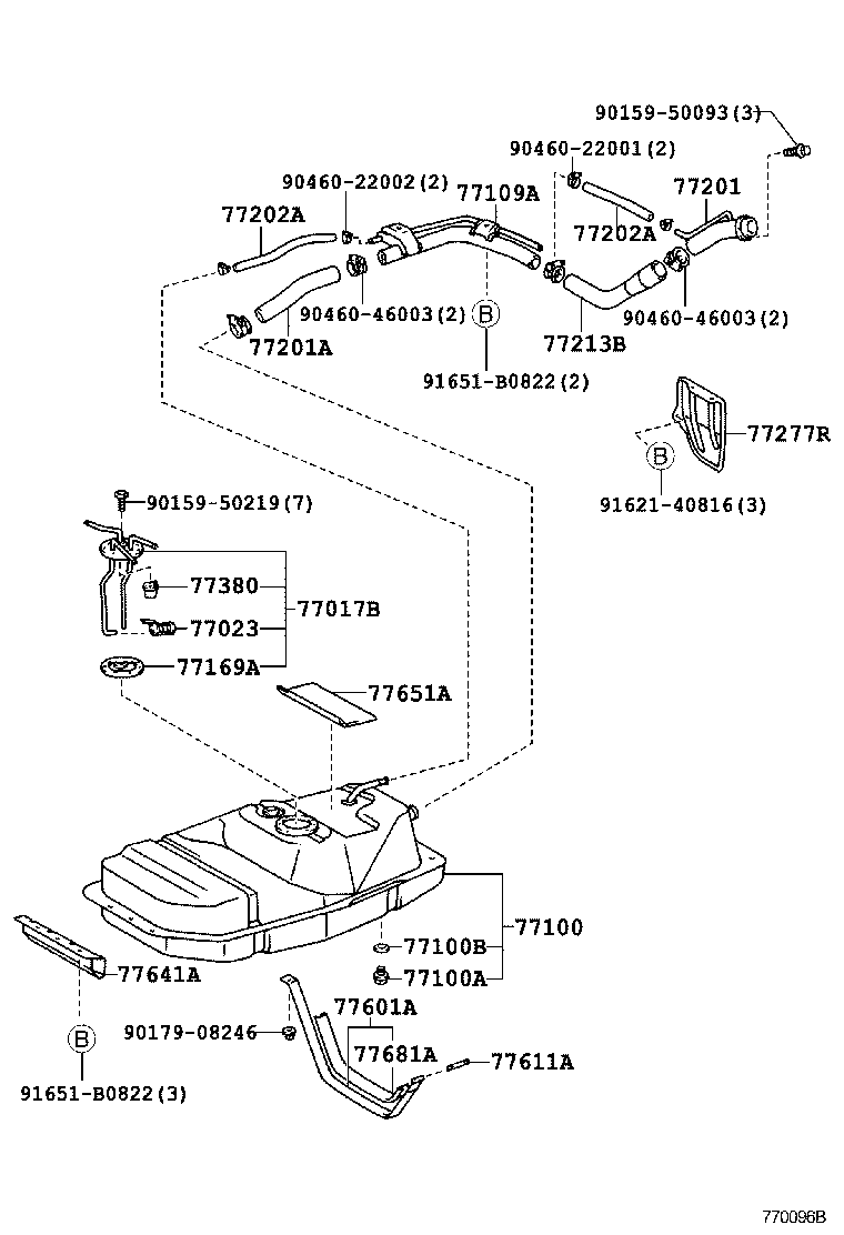 77169-38010 GASKET, FUEL SUCTION TUBE SET product image