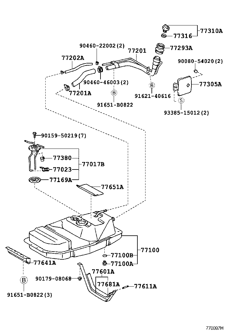 77169-38010 GASKET, FUEL SUCTION TUBE SET product image