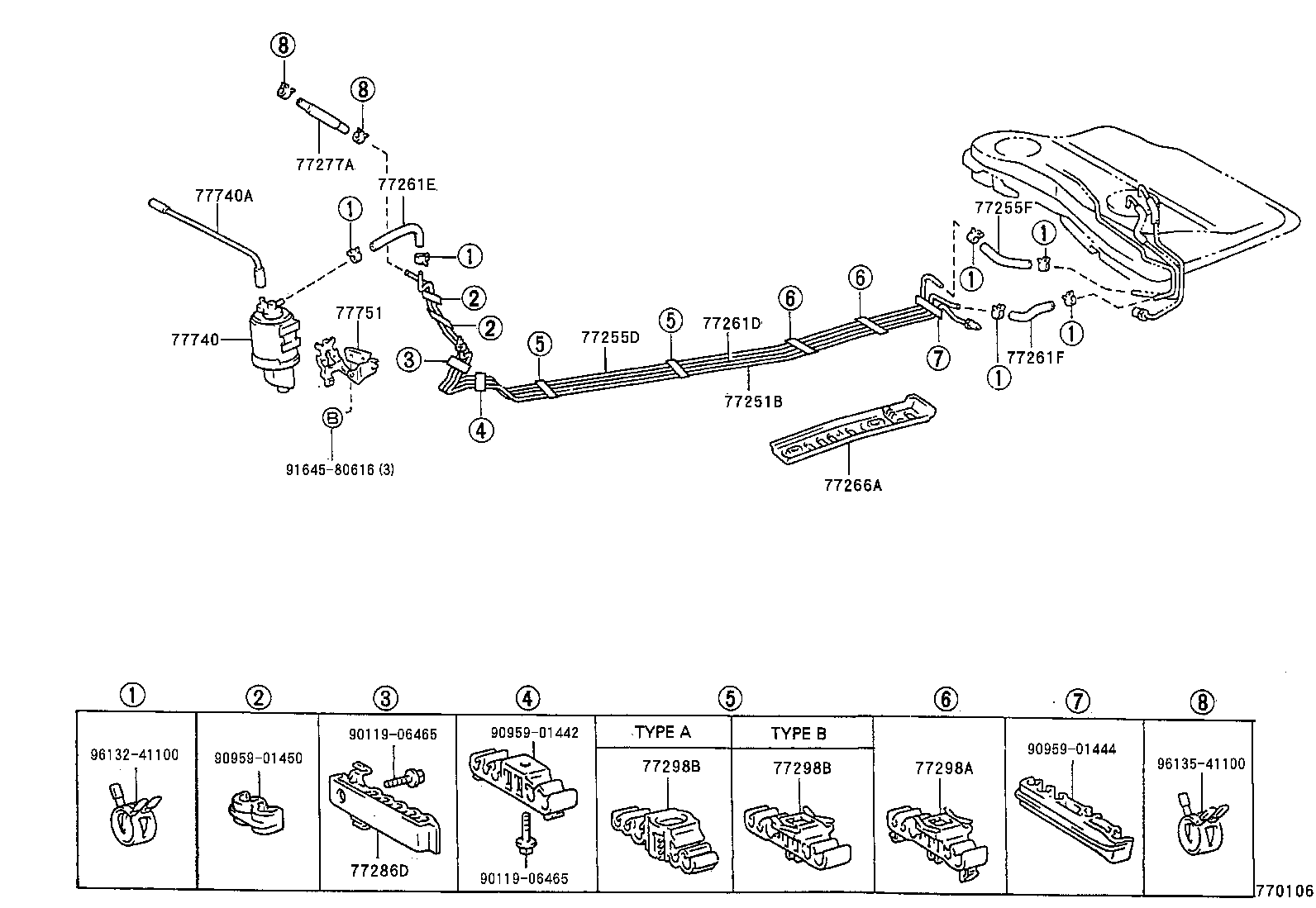 77017-13030 TUBE SUB-ASSY, FUEL TANK VENT product image
