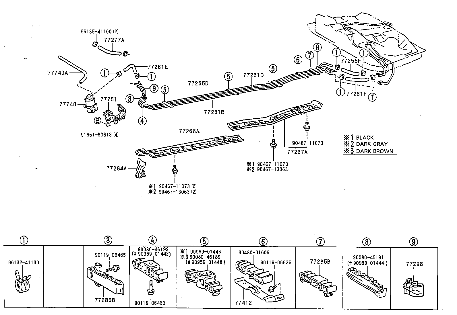 77035-02011 CABLE SUB-ASSY, FUEL LID LOCK CONTROL product image