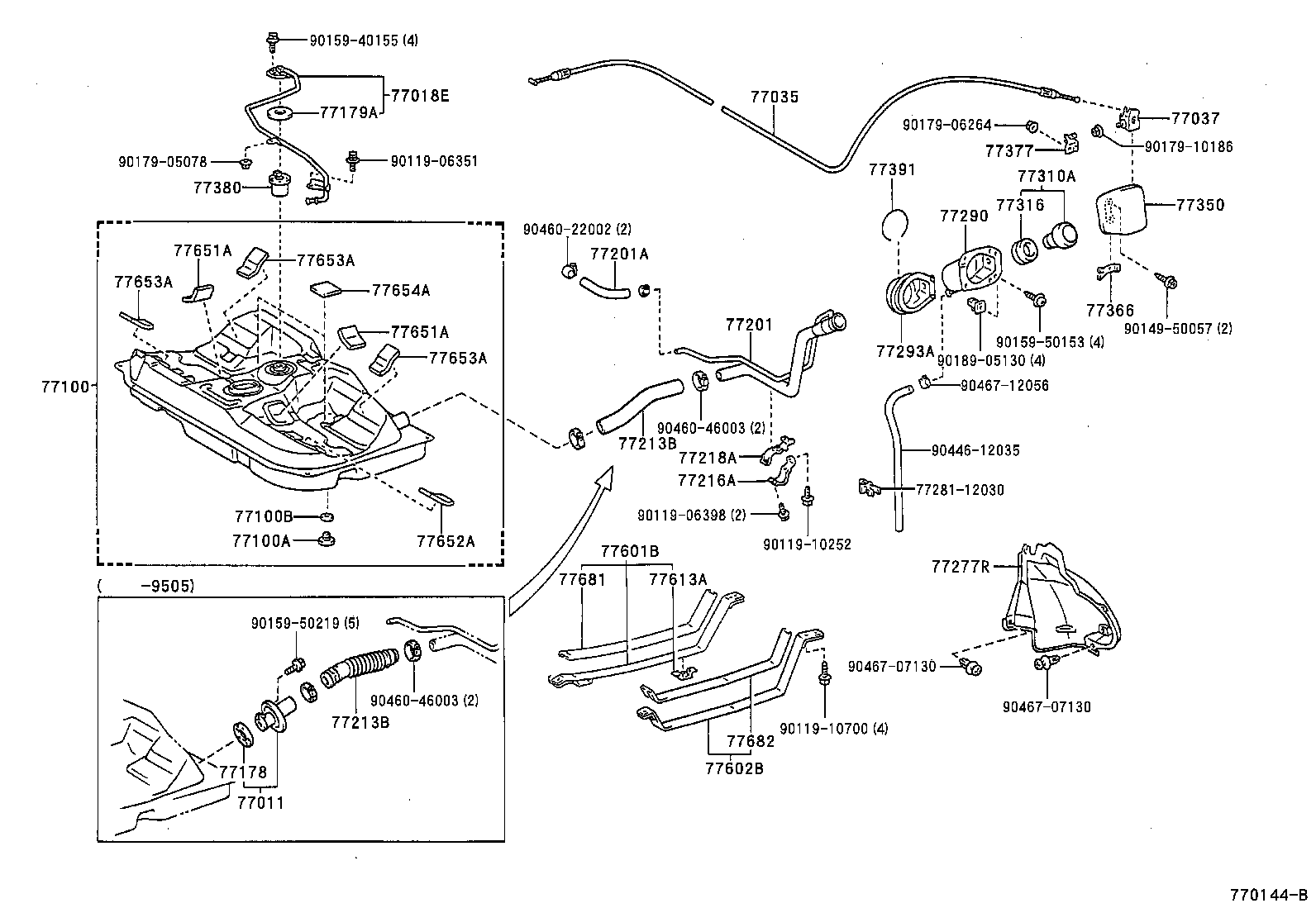 77018-12050 TUBE SUB-ASSY, FUEL TANK EVAPORATION VENT product image