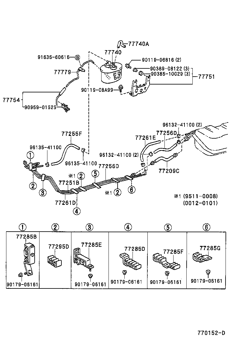 77035-35080 CABLE SUB-ASSY, FUEL LID LOCK CONTROL product image