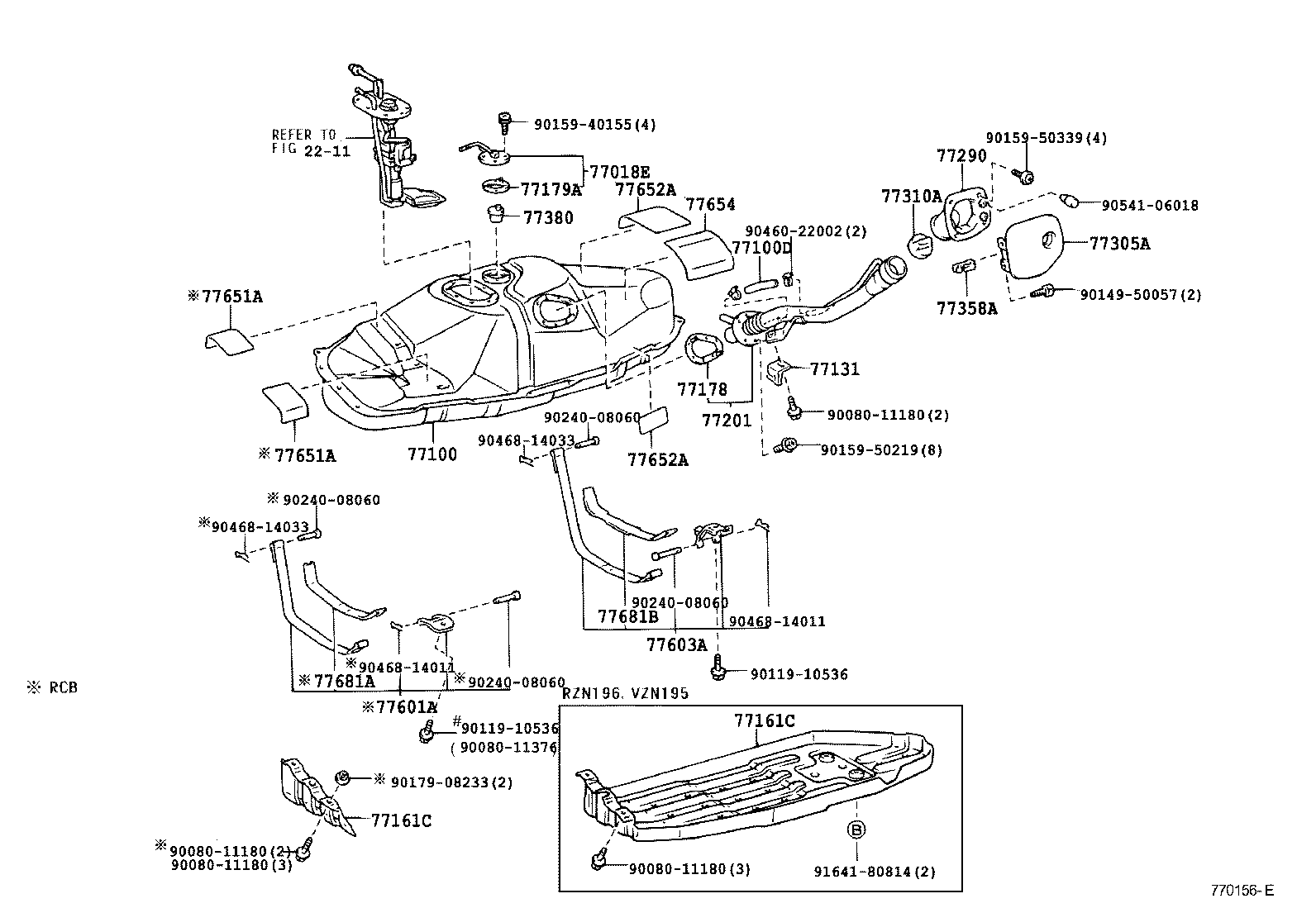 Toyota 77001-04030 TANK ASSY, FUEL