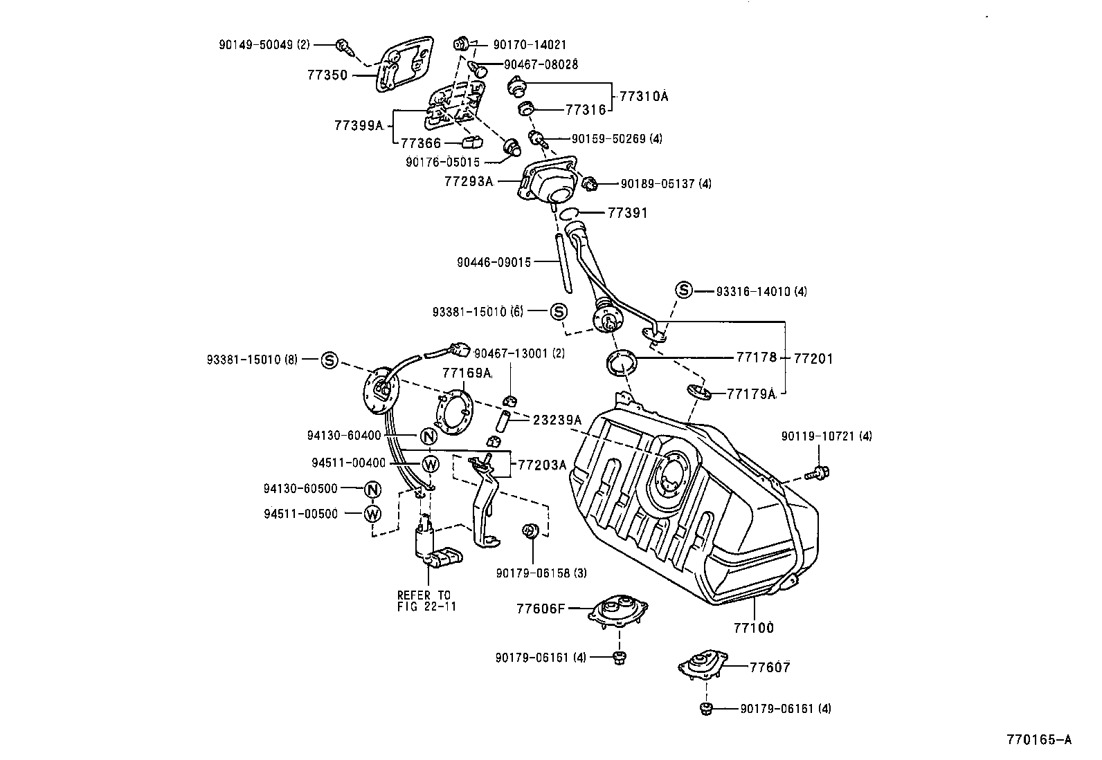 Toyota 77001-50060 TANK ASSY, FUEL