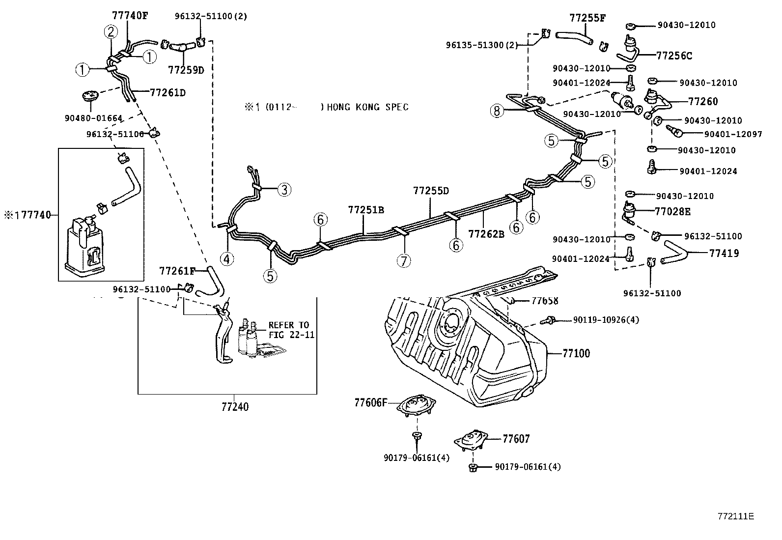 77360-40010 SPRING, FUEL FILLER OPENING LID HINGE product image