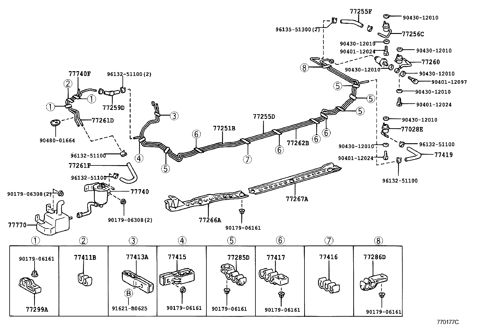 77252-40030 TUBE, FUEL MAIN, REAR product image