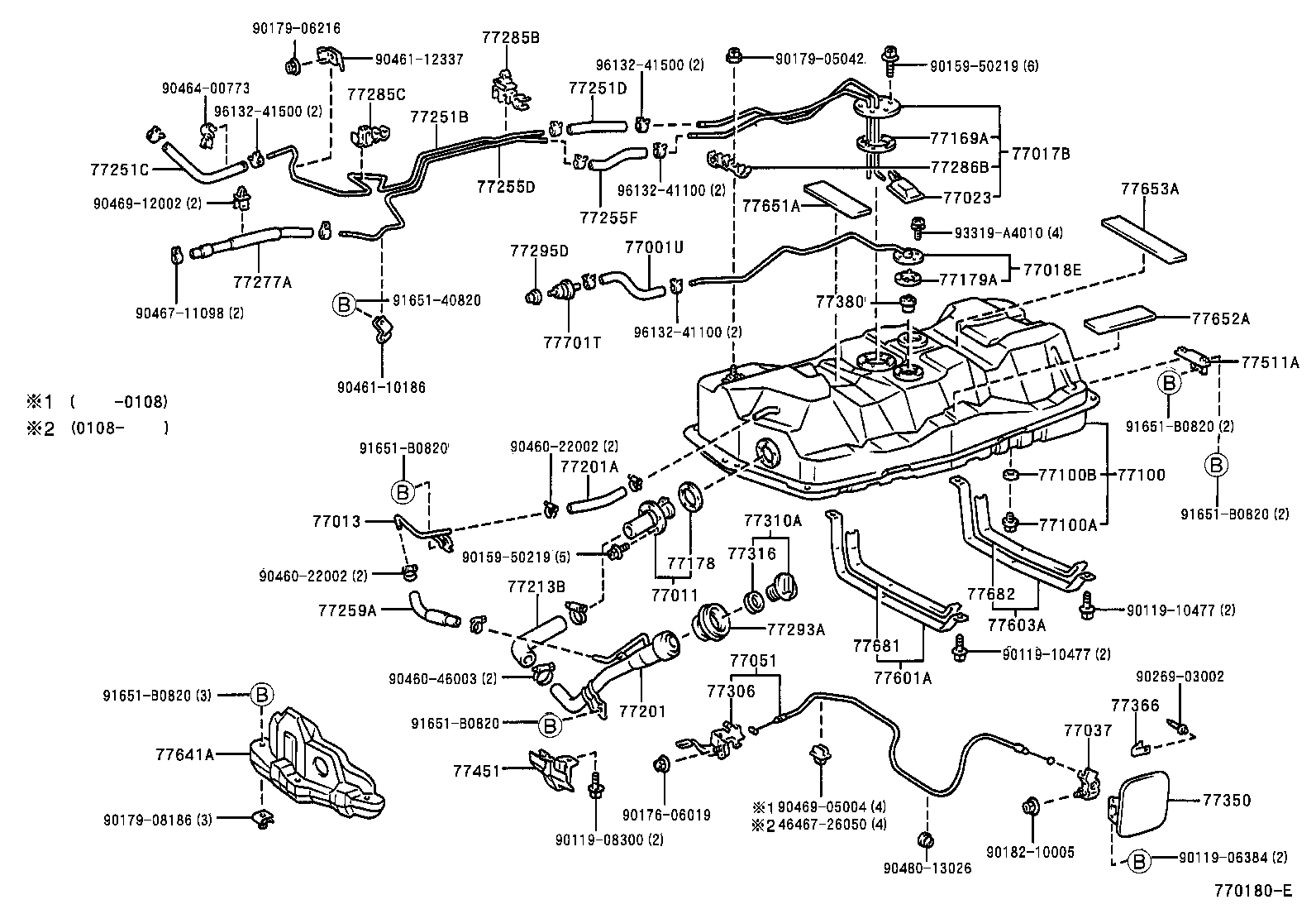 77018-26220 TUBE SUB-ASSY, FUEL TANK EVAPORATION VENT product image