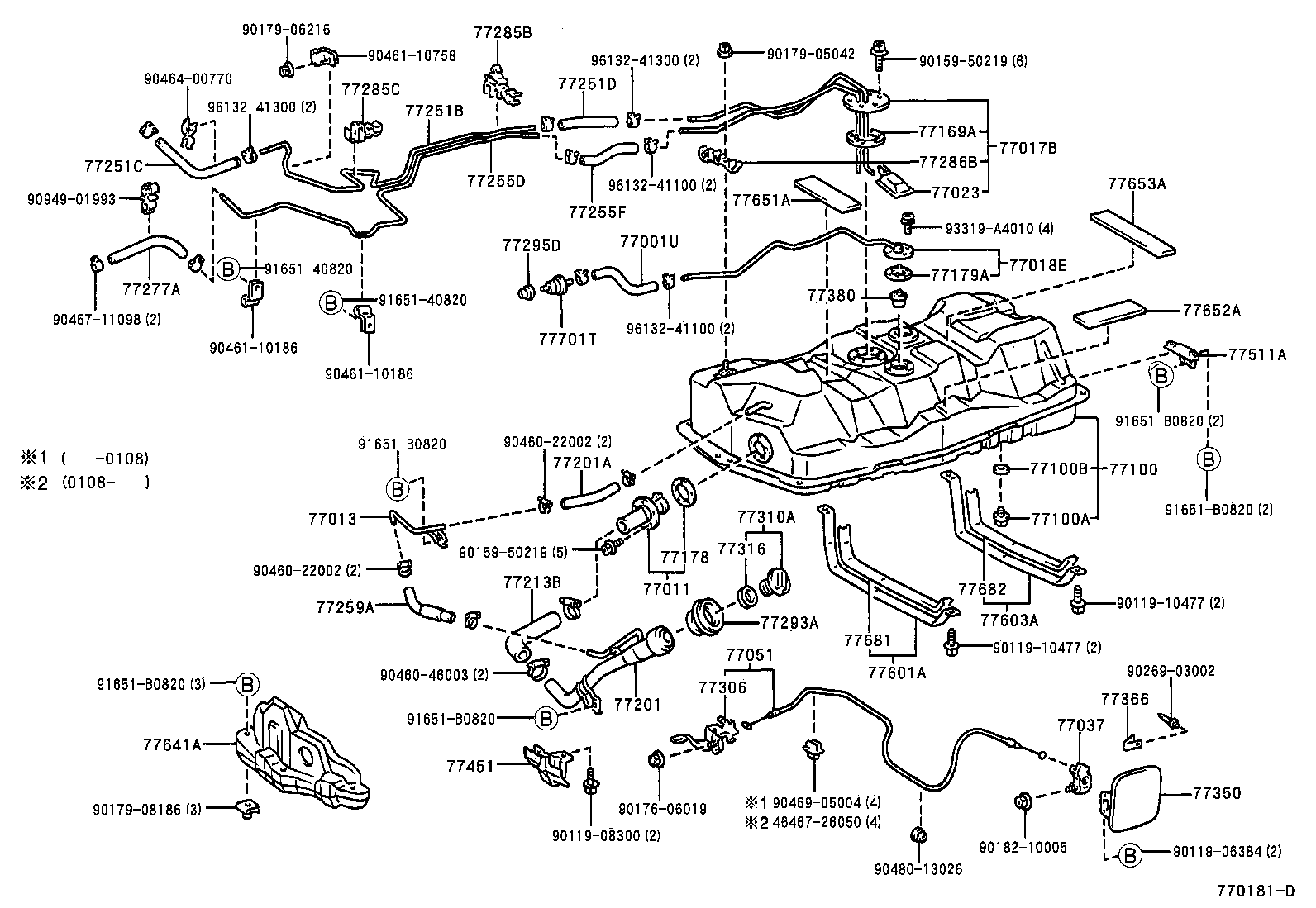 77018-26220 TUBE SUB-ASSY, FUEL TANK EVAPORATION VENT product image