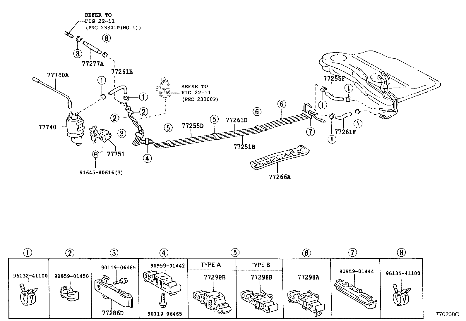 77035-12340 CABLE SUB-ASSY, FUEL LID LOCK CONTROL product image