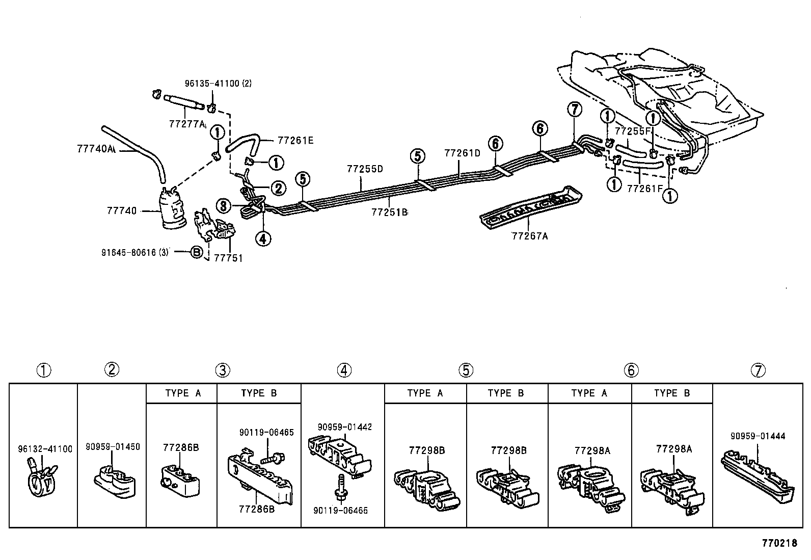 77018-12050 TUBE SUB-ASSY, FUEL TANK EVAPORATION VENT product image