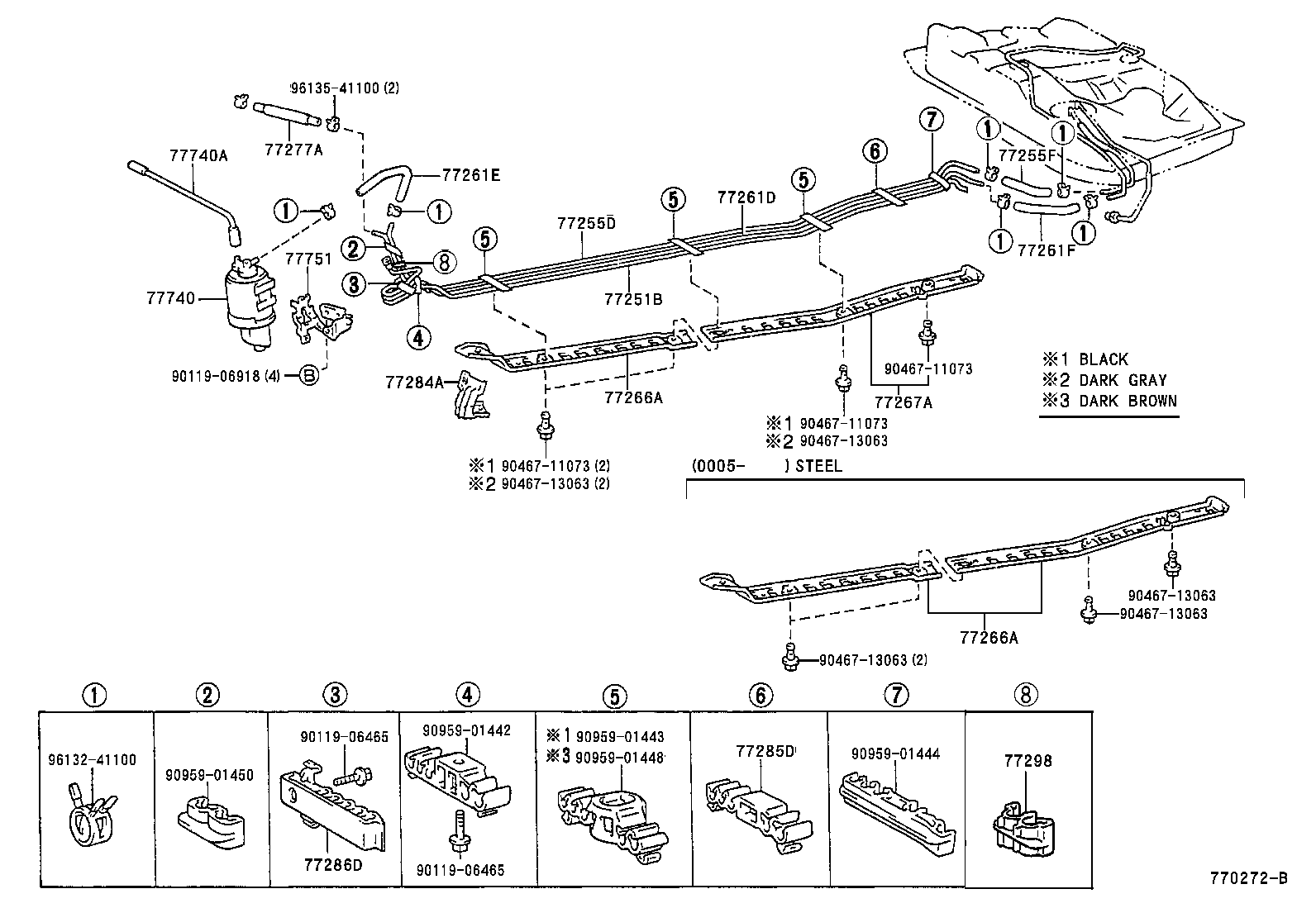 77012-12180 TUBE SUB-ASSY, FUEL TANK BREATHER, NO.1 product image