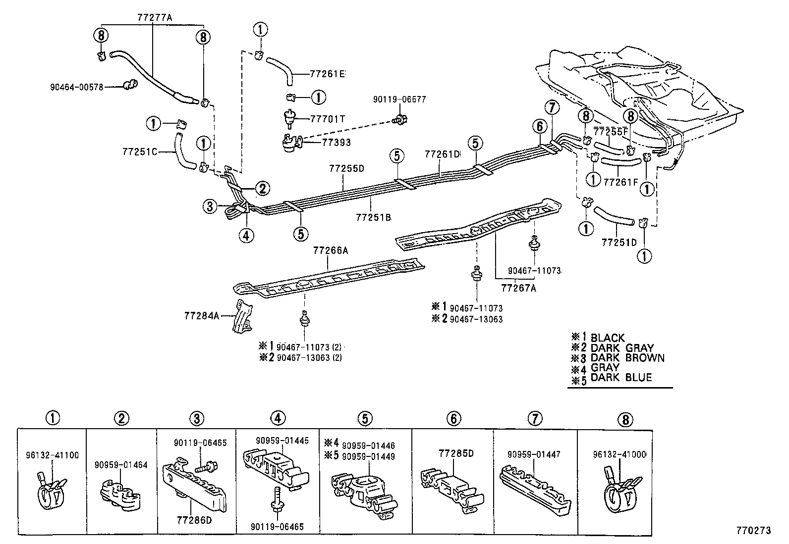 77012-12180 TUBE SUB-ASSY, FUEL TANK BREATHER, NO.1 product image