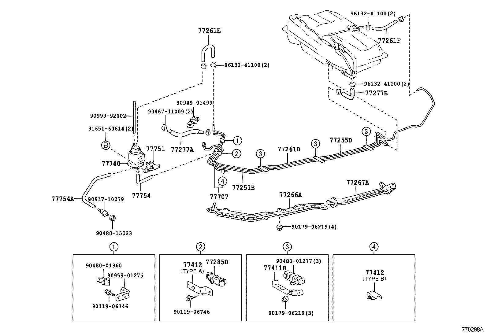 77017-32130 TUBE SUB-ASSY, FUEL TANK VENT product image