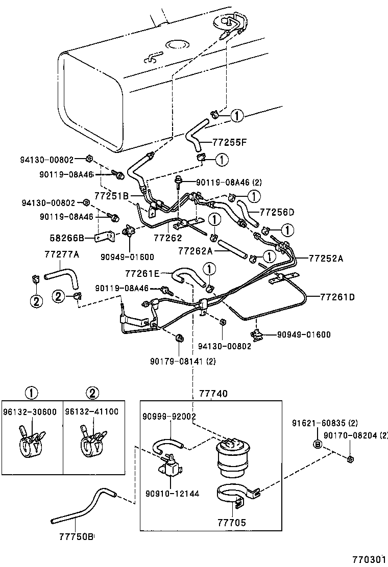95333-10030 HOSE, FUEL, NO.1 (FOR FUEL MAIN NO.2 TUBE) product image
