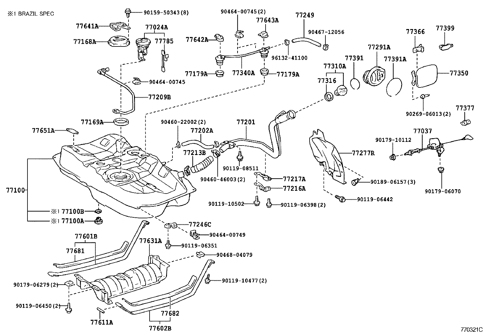 Toyota 77001-39345 TANK ASSY, FUEL
