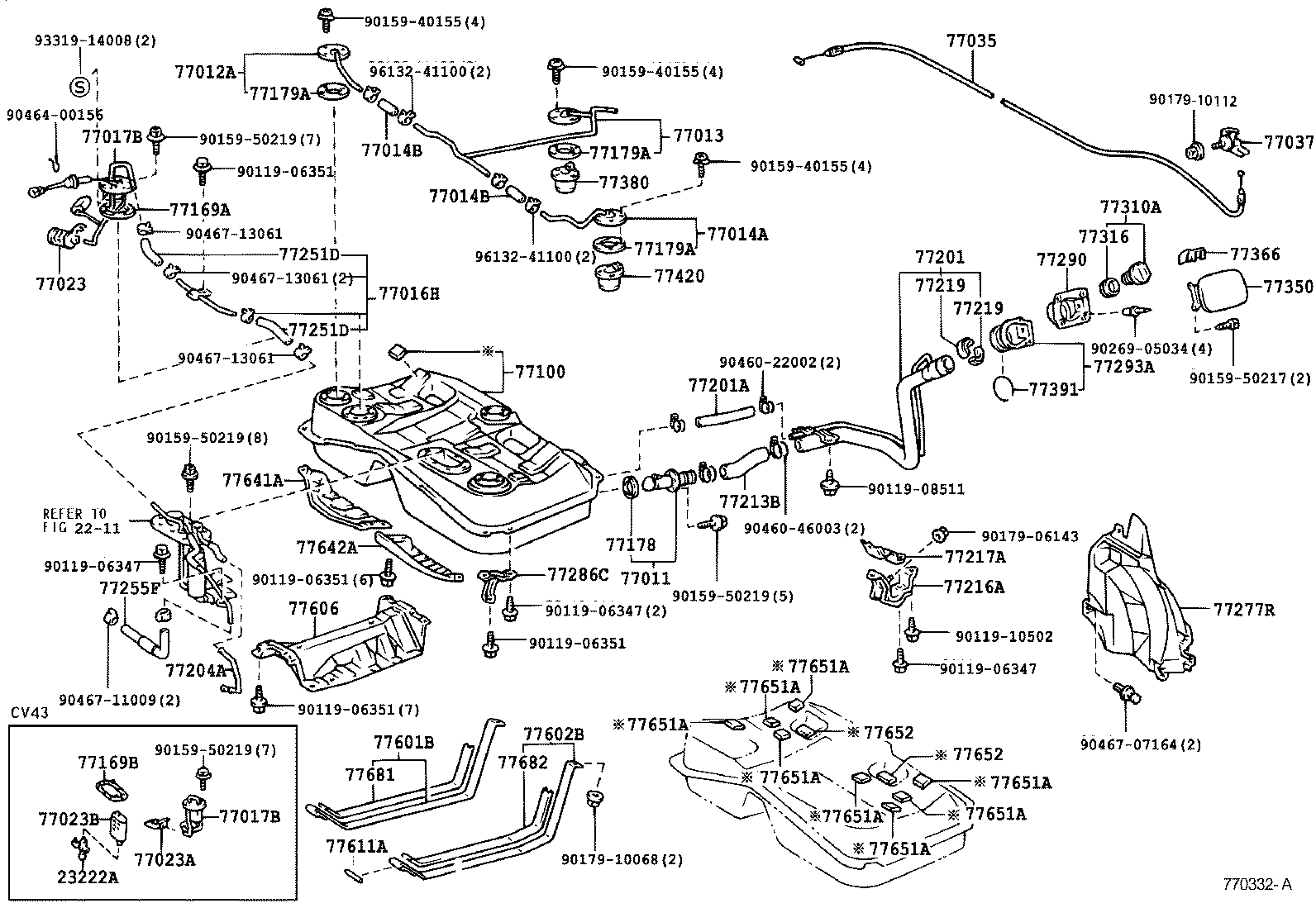 77017-32130 TUBE SUB-ASSY, FUEL TANK VENT product image