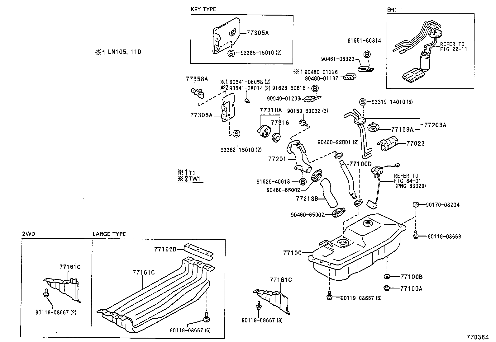 90445-12262 HOSE, FUEL, NO.2 (FOR FUEL RETURN TUBE) product image