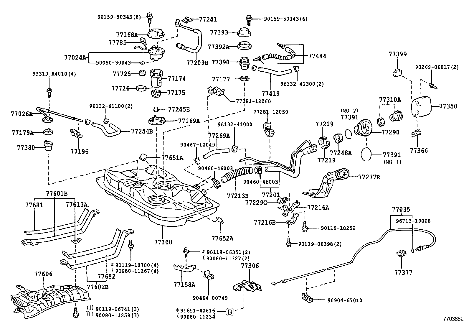 Toyota 77001-02070 TANK ASSY, FUEL