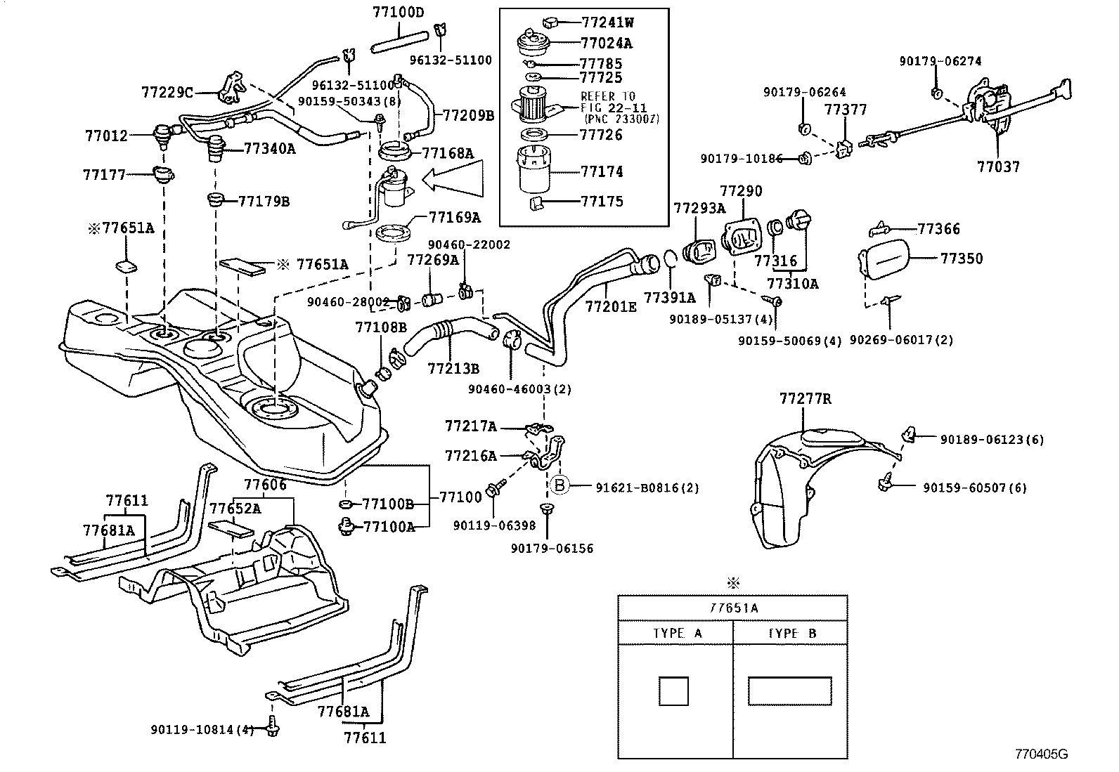 Toyota 77001-30500 TANK ASSY, FUEL