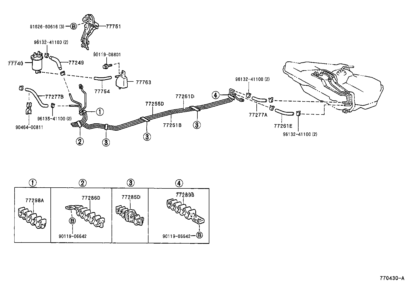 77285-10030 CLAMP, FUEL TUBE, NO.1 product image